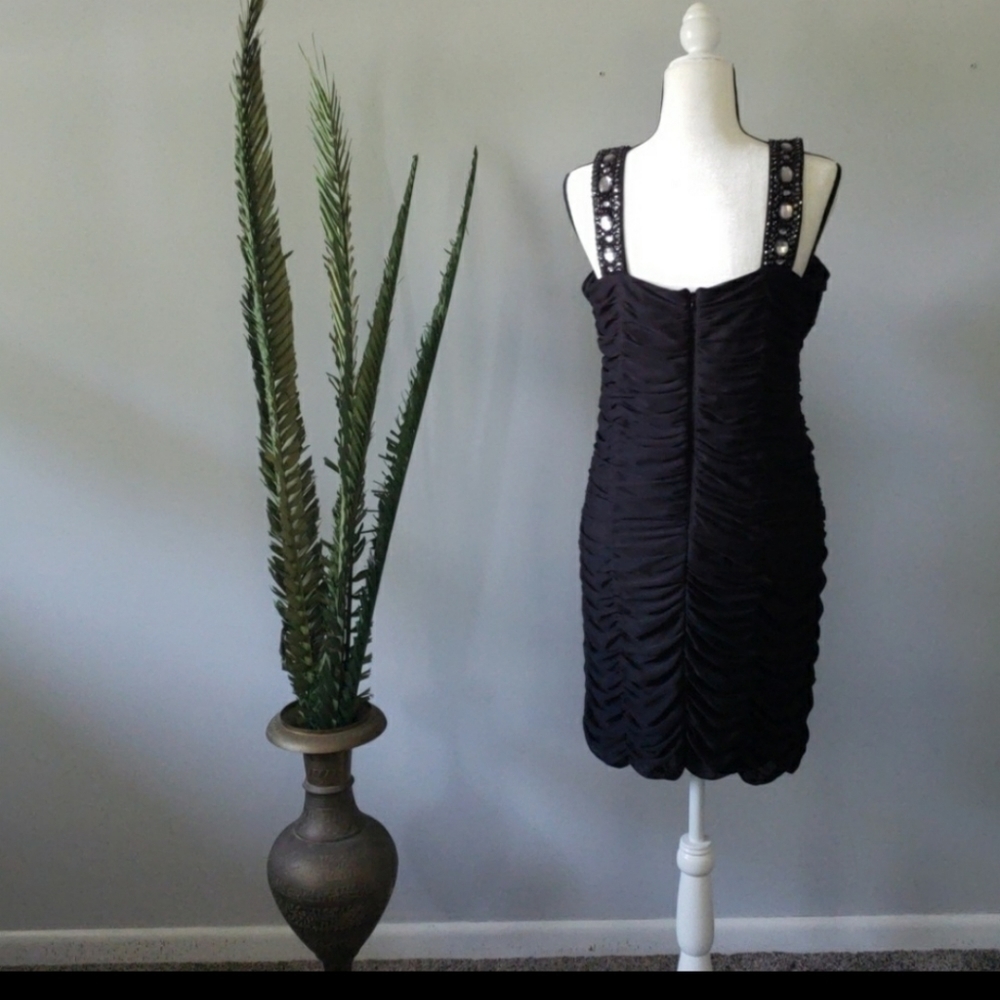 Collection by Dress Barn black beaded and ruched dress - Picture 2 of 8